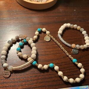 Kinsley Armelle Gold and Turquoise Bracelet Set